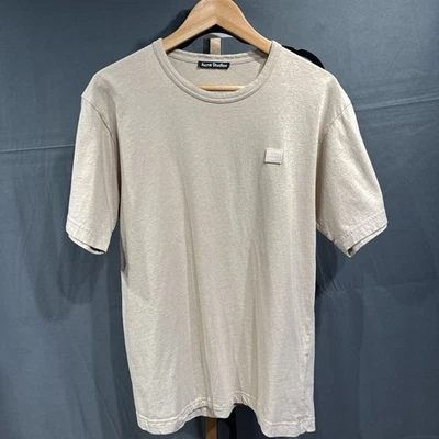Camiseta Acne Studios Nash Face Para Hombre M Beige Jaspeado Manga Corta Cuello Redondo Algodón Foto 1 de 3