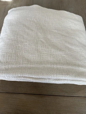 Pottery Barn 1 Faye Textured Drape Cotton Lining Ivory  50 x 108" - Image 1 of 3