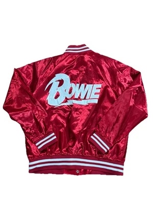 Men’s Forever 21 X David Bowie Red Satin Bomber Jacket Size Medium - Image 1 of 4