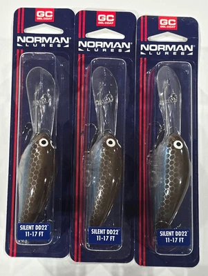 3 Norman Lures silent DD22 Crankbait - Light Hitch - Image 1 of 3