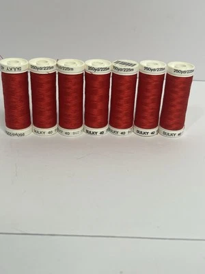 Lot Of 7 Sulky True Red 7x ~ 250 Yards Rayon 40 WT SEWING THREAD 942-1039 - Image 1 of 2