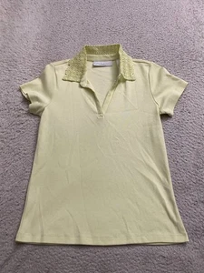 Camisa polo de manga corta verde-amarillo pequeña PS First Issue para mujer - Imagen 1 de 9