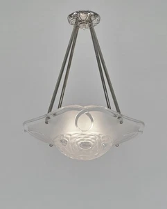 DEGUE : FRENCH 1930 ART DECO PENDANT ......... chandelier lamp muller era France - Picture 1 of 11