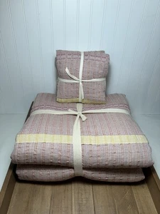 Greenrow lila Streifen Jacquard luftig Bettbezug & Kissenbezüge ~ Full/Queen ~ Euro - Bild 1 von 11