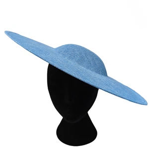 baby blue large wide brim DIY fascinator base wedding hat Kentucky Derby Ascot - Picture 1 of 4