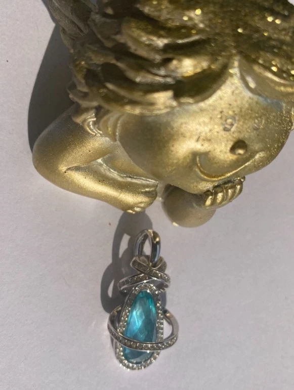  Schmuck Pierre Lang  Anhänger silber türkis  Luxus Edel es glitzert wie Neu  - Bild 1 von 3