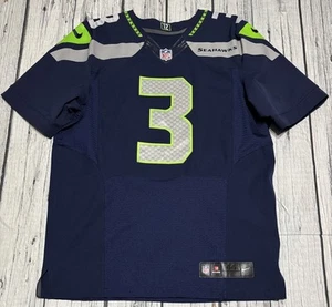 Seattle Seahawks Blue Nike Vapor Elite Jersey Russell Wilson Size Large 44 - Picture 1 of 12