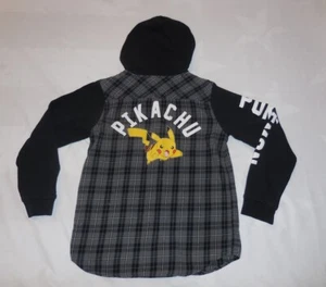 Hoddie Plaid/Flannel Youth Pokémon , Pokeball,  Pikachu Snap button  XL - Picture 1 of 3