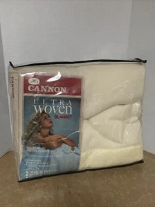 Vtg Cannon Ultra Woven Acrylic Twin/Full 72X90 Yellow Blanket w/ Satin Trim New - Picture 1 of 5