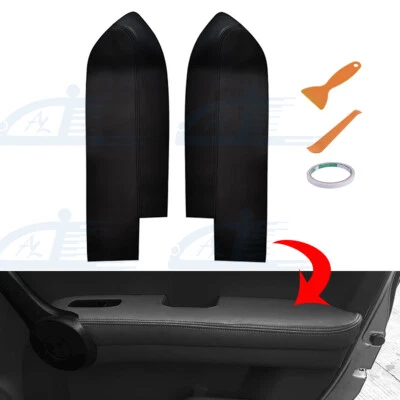 Fits 2007-2012 Honda CR-V CRV Leather Front Door Panels Armrest Cover 2pcs Black - Image 1 of 4
