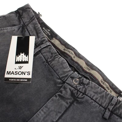 Chinos ajustados/pantalones informales Mason's nuevos con etiquetas talla 52 36 EE. UU. en mezcla de algodón gris liso Foto 1 de 4
