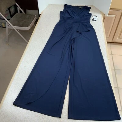 Mono drapeado jersey azul medianoche Adrianna Papell para mujer 4 nuevo con etiquetas Foto 1 de 4