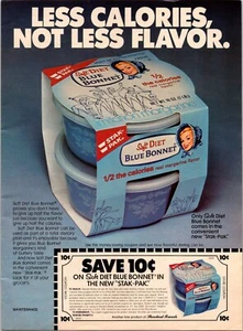 PRINT AD 1975 Soft Diet Blue Bonnet Margarine Stak Pak 8.5" x 11" - Picture 1 of 1
