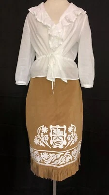 Falda Mexicana Vintage Aplique Maya Tamaulipa’s Novedad Recuerdo Cintura 30” Foto 1 de 4