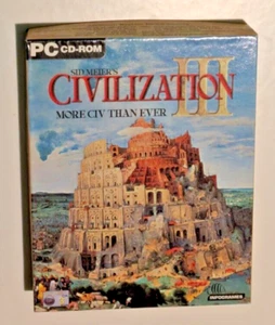 CIVILIZATION III Pc Cd Rom Original Sid Meier's CIVILISATION CIV 3 BIG BOX - Picture 1 of 3