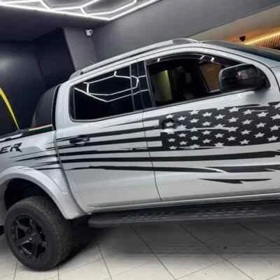 2X LARGE Graphics decals AMERICAN FLAGS pair Left and right side - Made in USA - Image 1 of 4