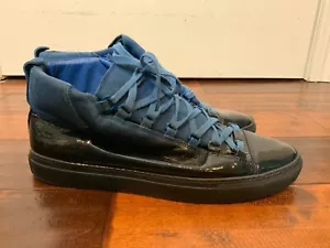 Balenciaga Arena High Ombre Blue Suede Patent Leather Sneakers Size 11 | 44 - Picture 1 of 8