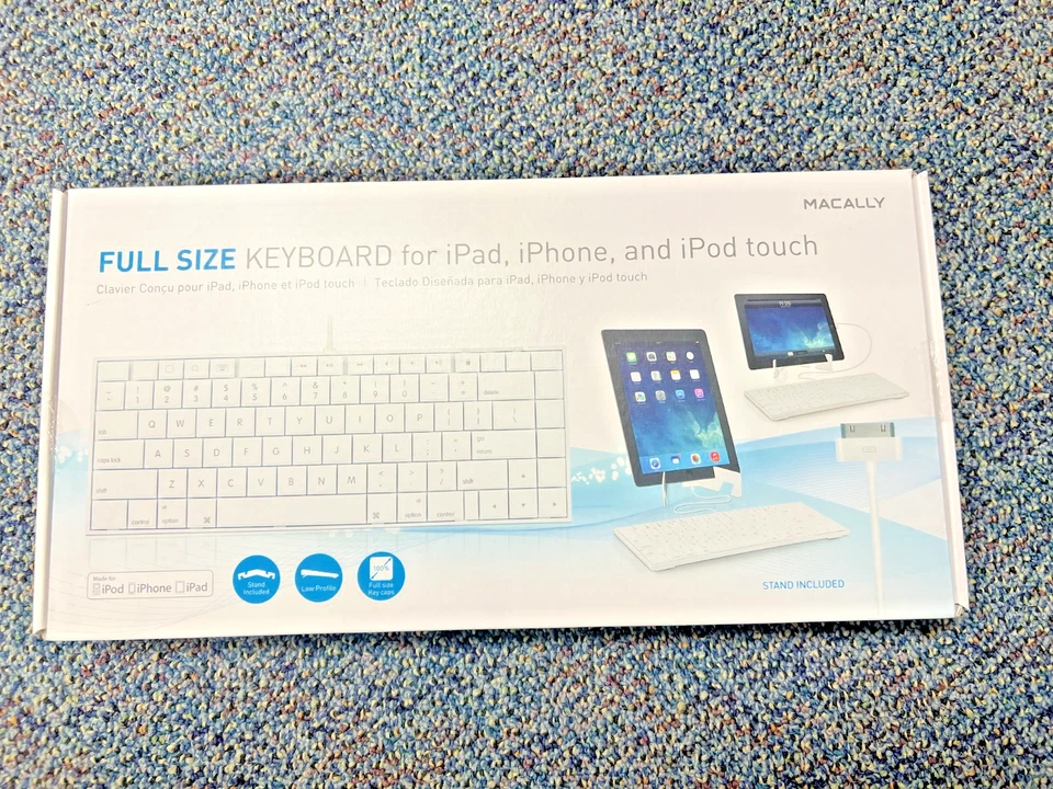 Macally iKey30 30-Pin Wired Keyboard for iPad iPhone iPod Touch - New Open Box - Image 1 of 4