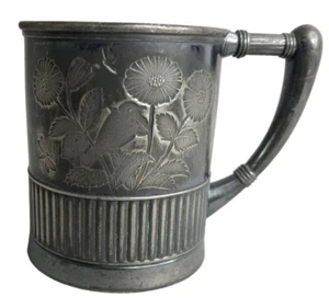 Meriden B Ornate Child Cup with Handle Silverplate Height 3" - Picture 1 of 3