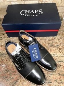 Chaps Daywear Men's Size 10 Black Cap Toe Lace Up Dress Shoes New - Picture 1 of 6