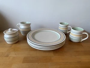 Pfaltzgraff Copyright MEX- Key Largo Striped Custom Dinner Set- Coffee & Plates - Picture 1 of 7