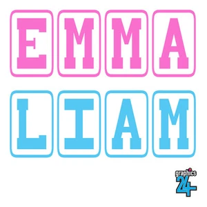 Personalised Custom Children's Baby Blocks Style Name Vinyl Wall Art Sticker - Picture 1 of 2