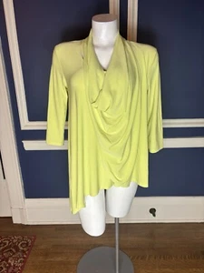 NWT WOMANS LAST TANGO LIME GREEN SLOUCHY FRONT BLOUSE SIZE SMALL - Picture 1 of 9