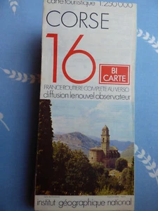 carte IGN touristique serie blanche 16 corse 1977 - Picture 1 of 1