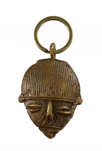 Bronze Anhänger - Afrikanische Passmaske - Schlüsselanhänger - Grigri Tribal # 3033 - Bild 1 von 3