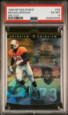 SET BREAK 1996 SP Holoview REGAN UPSHAW Bucs RC DIE-CUT Gold 34 PSA 6 Pop 1 - Image 1 of 2