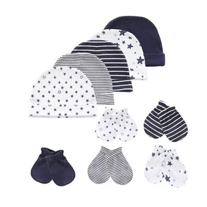 Baby Hat and Mittens Set Newborn Baby Hats Caps for Baby Boys Girls 0-6 Month... - Picture 1 of 6
