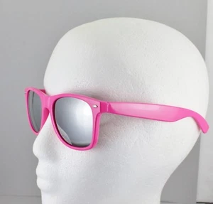 Pink frame mirror lens classic retro 80s style sunglasses mirrored preppy - Picture 1 of 9