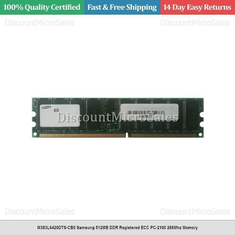 M383L6420DTS-CB0 Samsung 512MB DDR Registered ECC PC-2100 266Mhz Memory - Image 1 of 1