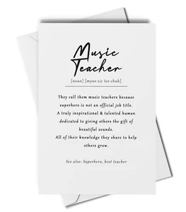 Music teacher definition card, music teacher gift, thank you teacher - Picture 1 of 3