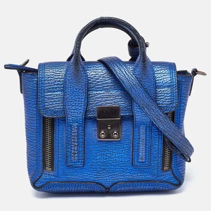 31 Phillip Lim Blue Leather Mini Pashli Satchel - Picture 1 of 15
