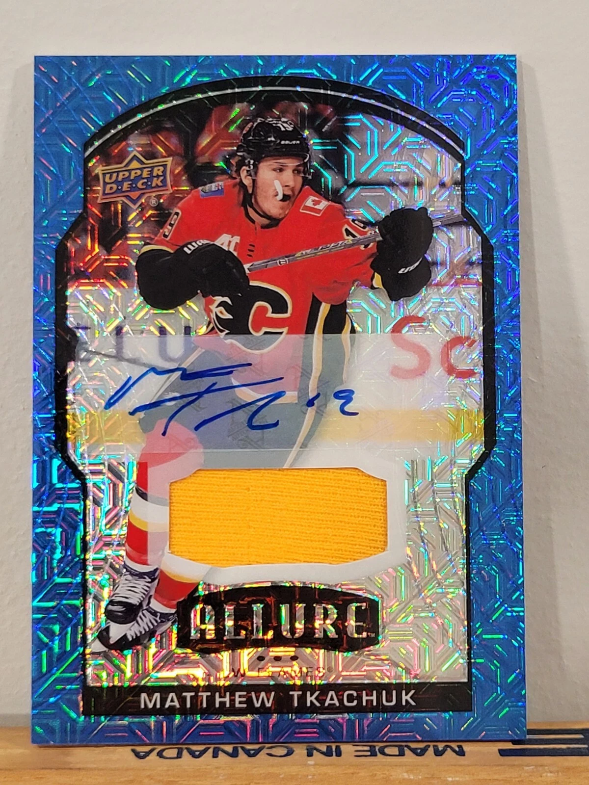 2020-21 Upper Deck Allure Matthew Tkachuk Blue Line Auto Jersey /25