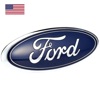 Ford F150 2005-2014 azul y cromo parrilla delantera/portón trasero 9 pulgadas emblema ovalado 1 pieza Foto 1 de 4