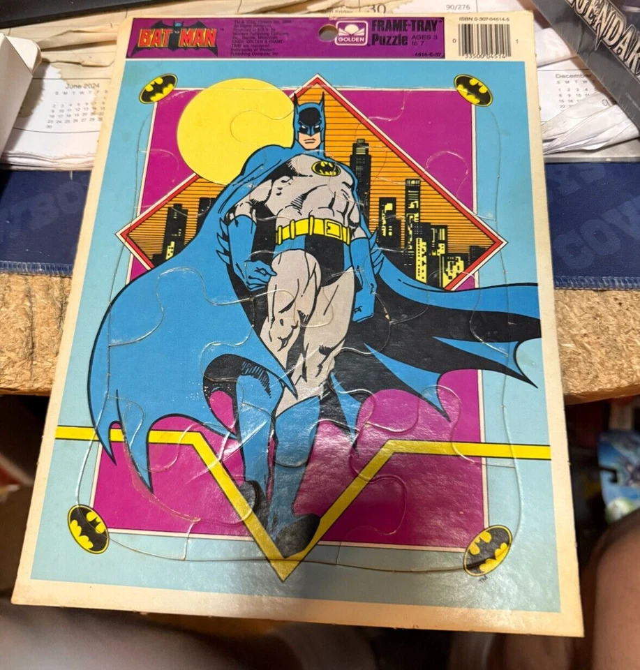 BATMAN 1989 DORADO 12 PIEZAS MARCO-BANDEJA ROMPECABEZAS DC COMICS Foto 1 de 1