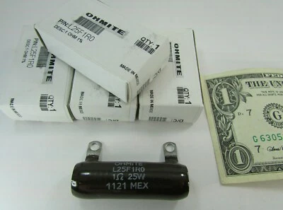 Lote 4 Ohmitas Fijas 1 Ohmio Resistencia Vítreo Cerámica 25W25 Vatios 1% 270 Ser L25F1R0 Foto 1 de 4