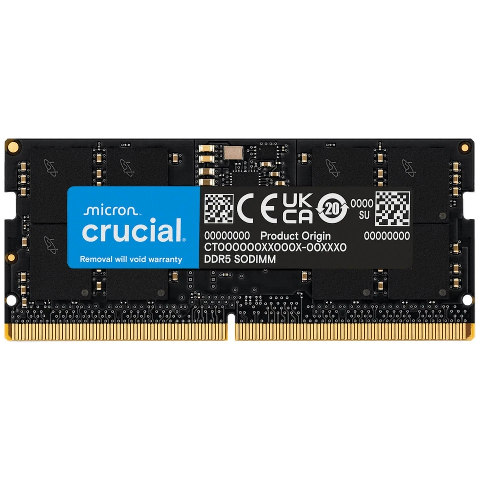 Crucial DDR5 32GB 5600 CL46 SODIMM CT32G56C46S5 ram memory - Image 1 of 1