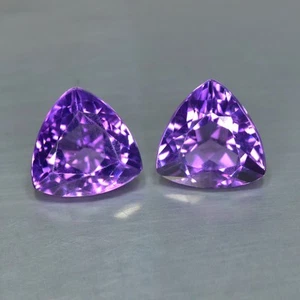 6.12Ct (2Pcs) Trillion Cut_ Fantastic Natural Purple Amethyst _ Brazil - Picture 1 of 1
