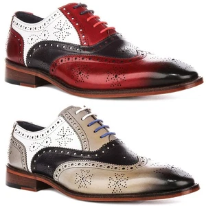 Justinreess Zapatos Formales Inteligentes de Cuero Dos Tonos Gris/Azul EE. UU. 7-14 - Imagen 1 de 13