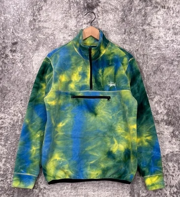 Stussy куртка маленький мужской галстук краситель флис пуловер 1/4 молнии - Изображение 1 из 4