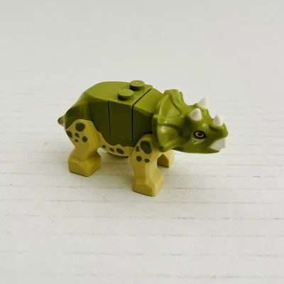 Lego Dinosaur, Triceratops Baby with Olive Green Top with White Horns - Image 1 of 4