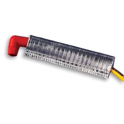 DEI Spark Plug Wire Heat Sleeve 10409; 1200 deg 3/4 x 6 in. Glass Fiber/Alum - Image 1 of 3