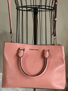 Michael Kors Savannah Rosy Koralle Leder Umhängetasche Handtasche EUC - Bild 1 von 17