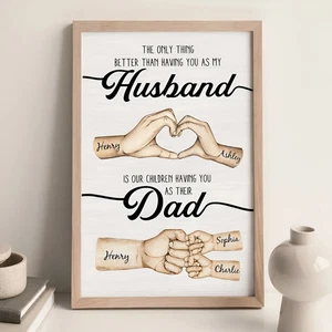 Póster Personalizado The Only Thing Better Marido Papá Manos, Regalo Día del Padre - Imagen 1 de 4
