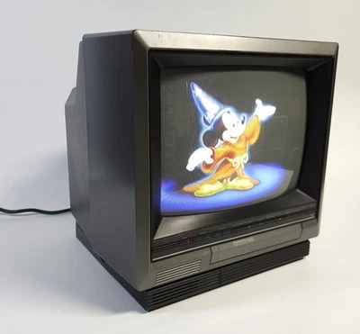 Panasonic PV-M1328 13" CRT TV Television Monitor VCR VHS Player Gaming - TESTED - Image 1 of 4