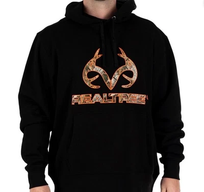 RealTree-Mens-黑色连帽运动衫-(XL 码)全新带标签 — 第 1/3 张图片