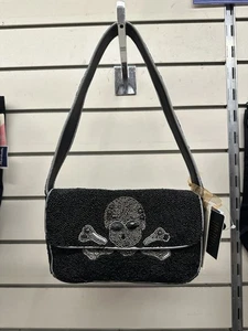 Viral TikTok Halloween Skull beaded Black purse Bag - Picture 1 of 4